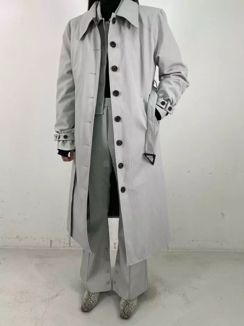 Pb - Korean Women Fashion - #momslook - Matte Leather Trench Coat - 4