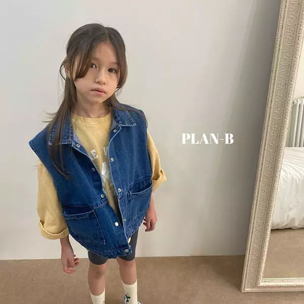Plan B - Korean Children Fashion - #childofig - Denim Pocket Vest - 3