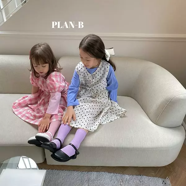Plan B - Korean Children Fashion - #childofig - Back Slit Check One-piece