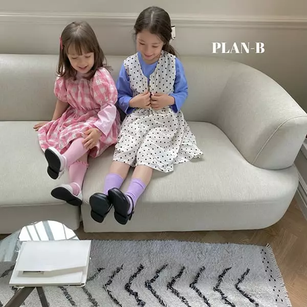 Plan B - Korean Children Fashion - #childofig - Back Slit Check One-piece - 2