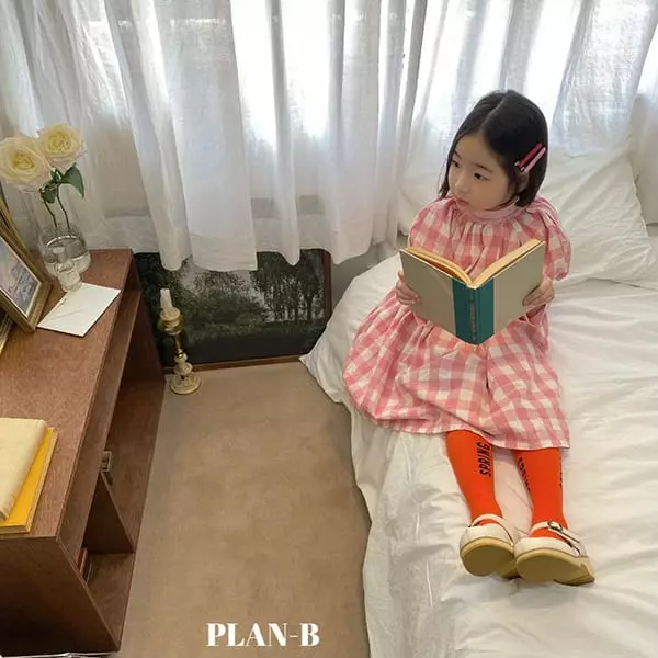 Plan B - Korean Children Fashion - #kidzfashiontrend - Back Slit Check One-piece - 9