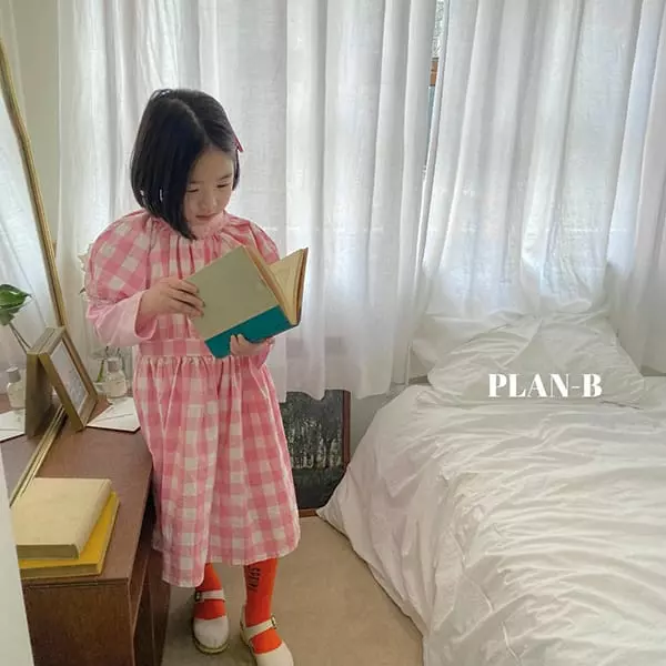 Plan B - Korean Children Fashion - #littlefashionista - Back Slit Check One-piece - 11