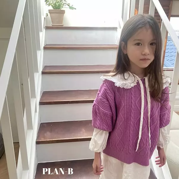 Plan B - Korean Children Fashion - #magicofchildhood - Twist Short Sleeves Knit Tee - 3