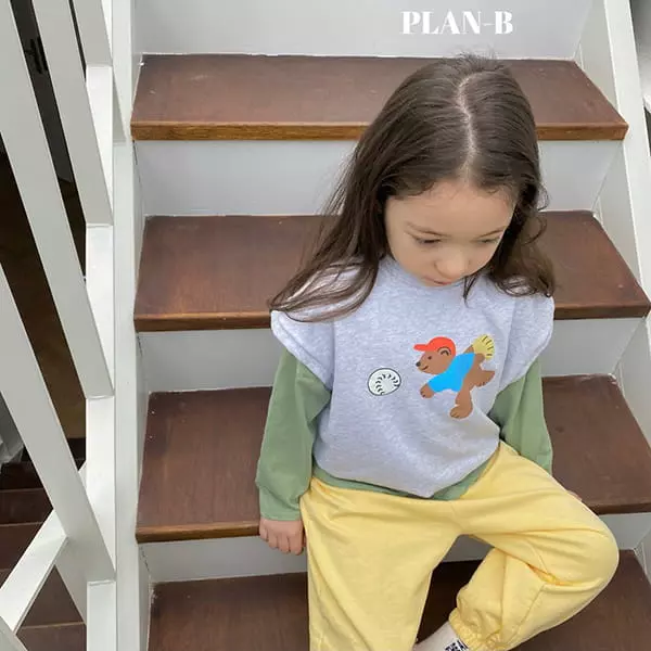 Plan B - Korean Children Fashion - #minifashionista - Baseball Bear Vset - 3