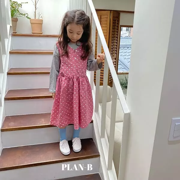 Plan B - Korean Children Fashion - #prettylittlegirls - Dot Pocket Sleeveless One-piece - 3
