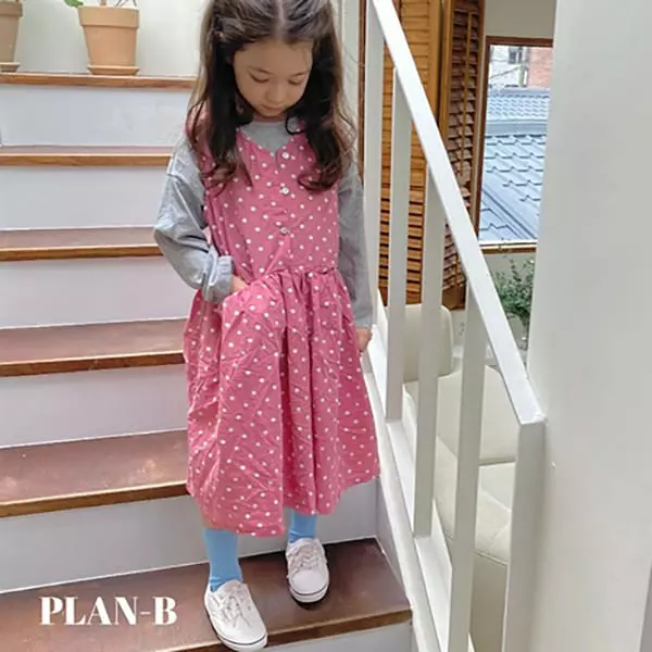 Plan B - Korean Children Fashion - #stylishchildhood - Dot Pocket Sleeveless One-piece - 6