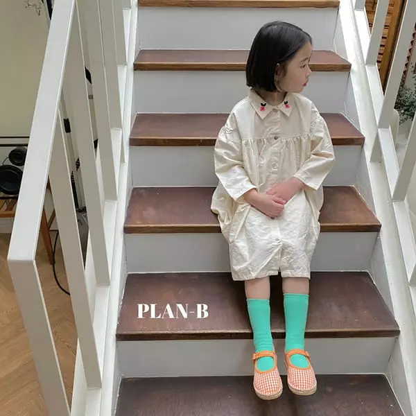 Plan B - Korean Children Fashion - #todddlerfashion - Point Collar Flower Embroidery One-piece - 8
