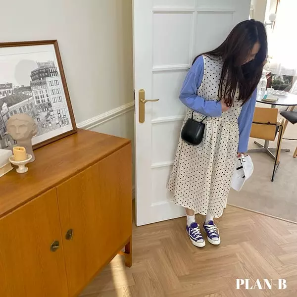 Plan B - Korean Women Fashion - #momslook - Mom Dot Pocket Sleeveless One-piece - 11