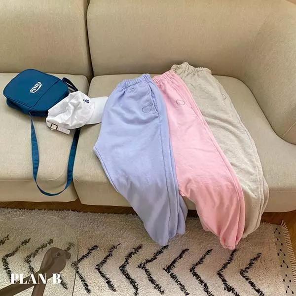 Plan B - Korean Women Fashion - #momslook - Mom Heart Jogger Pants