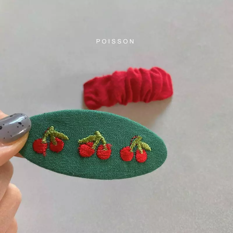 Poisson - Korean Children Fashion - #minifashionista - Embroidery Hairpin - 3