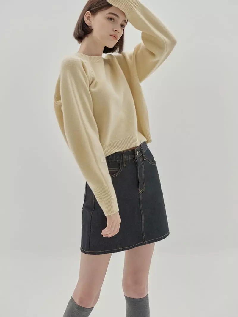Refleur - Korean Women Fashion - #vintageinspired - Crop Knit Tee