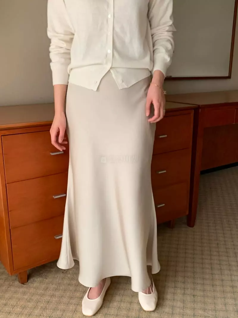 Renouveau - Korean Women Fashion - #restrostyle - Silk Skirt