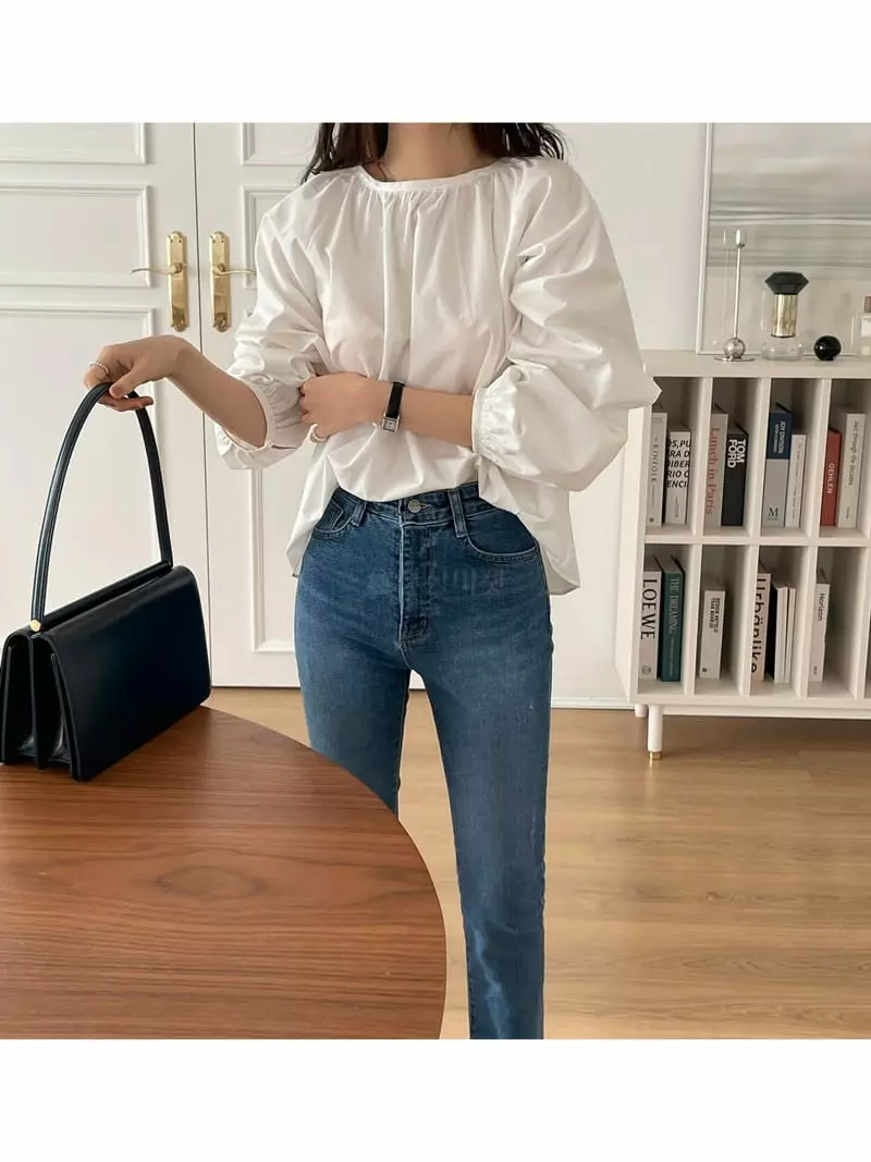 Renouveau - Korean Women Fashion - #vintageinspired - Plain Blouse - 3
