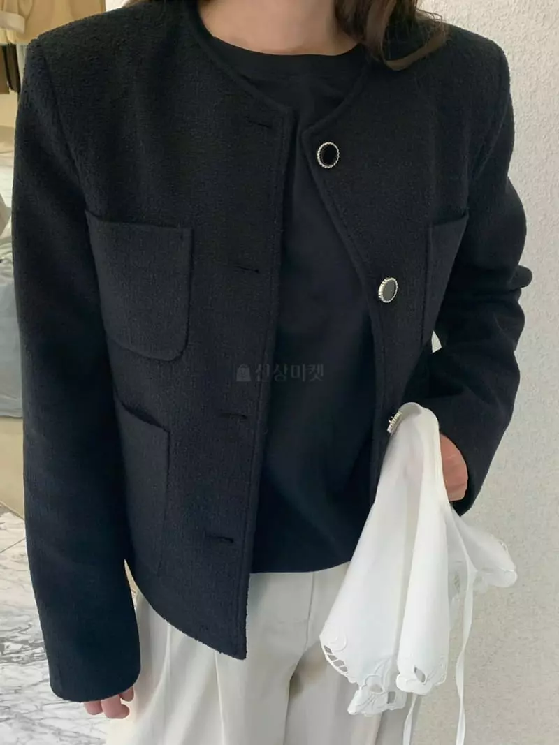 Roomk - Korean Women Fashion - #vintagekidsstyle - Tweed Jacket - 4