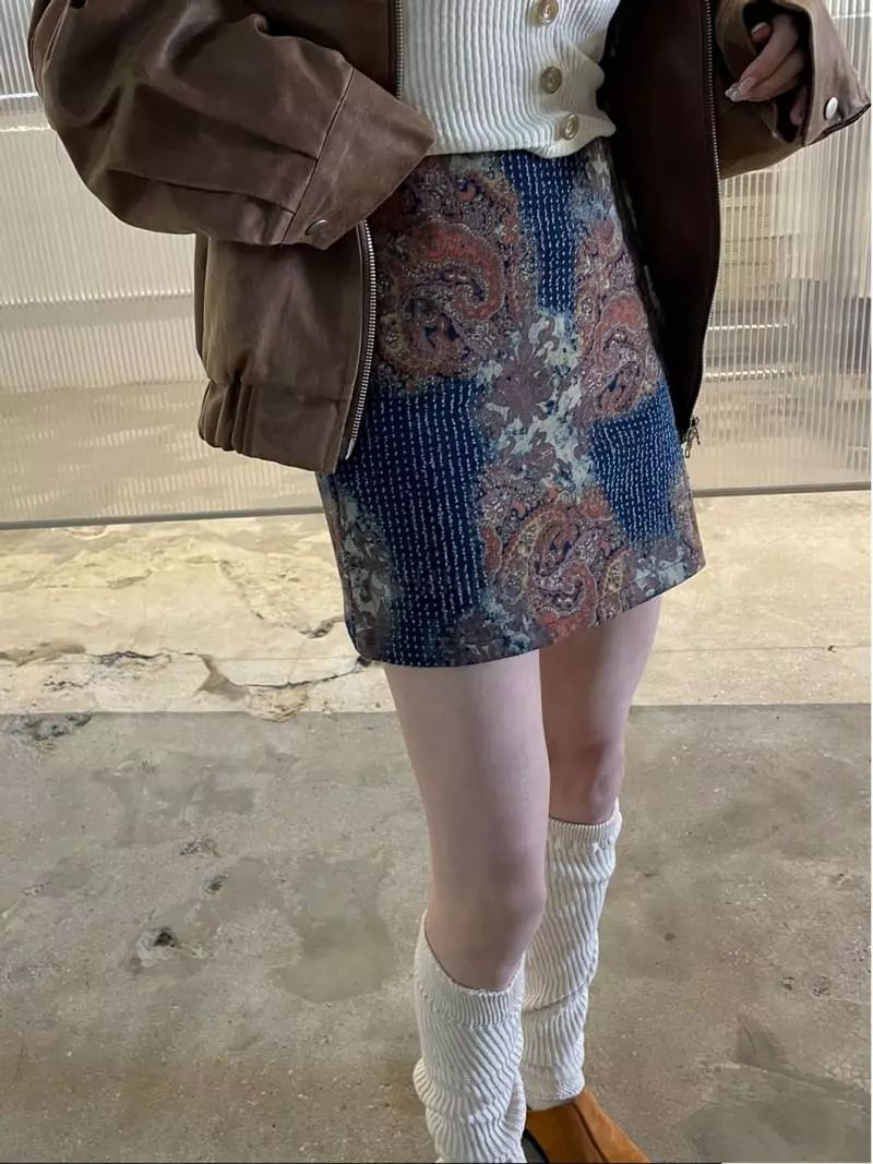 Rooof - Korean Women Fashion - #restrostyle - Punching Mini Skirt - 2