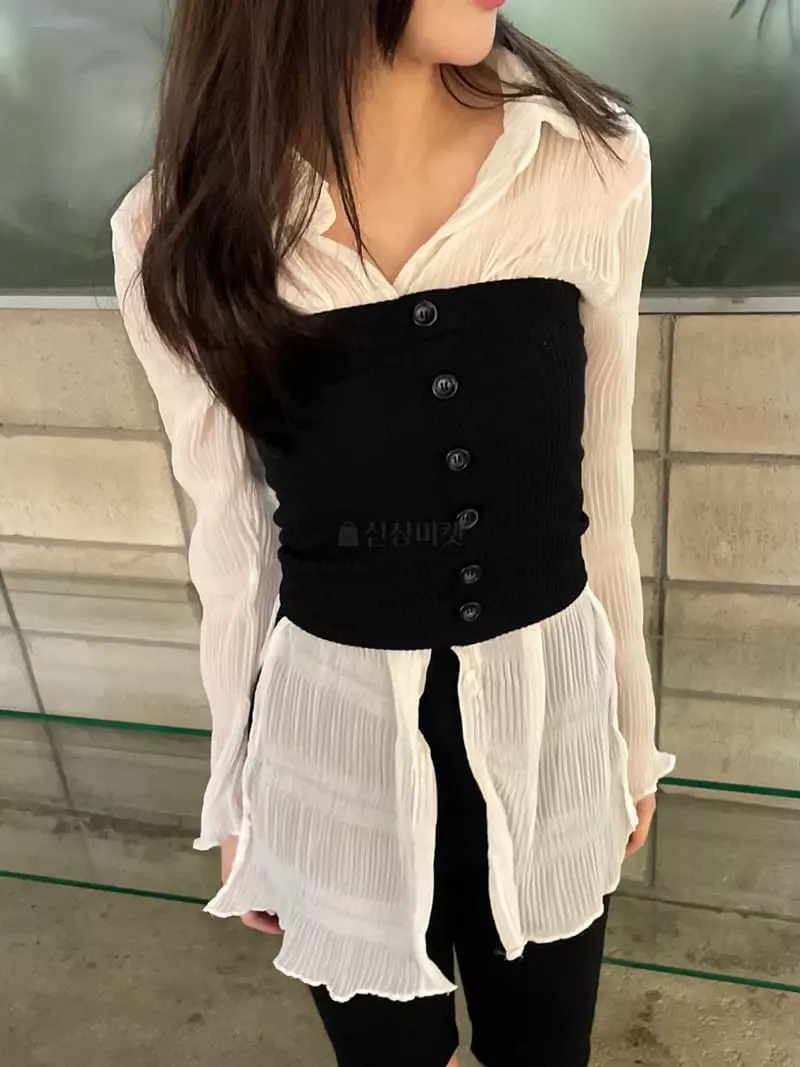 Rooof - Korean Women Fashion - #shopsmall - Slit Long Shirt - 2
