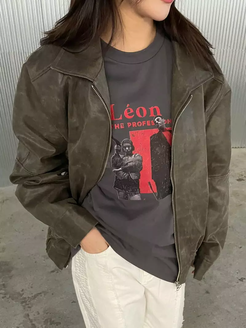 Rooof - Korean Women Fashion - #vintageinspired - Leon Tee - 4