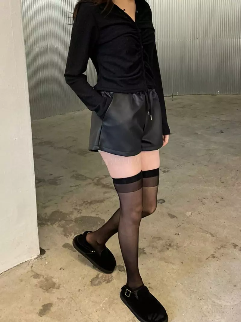 Rooof - Korean Women Fashion - #momslook - Leather Pants - 4