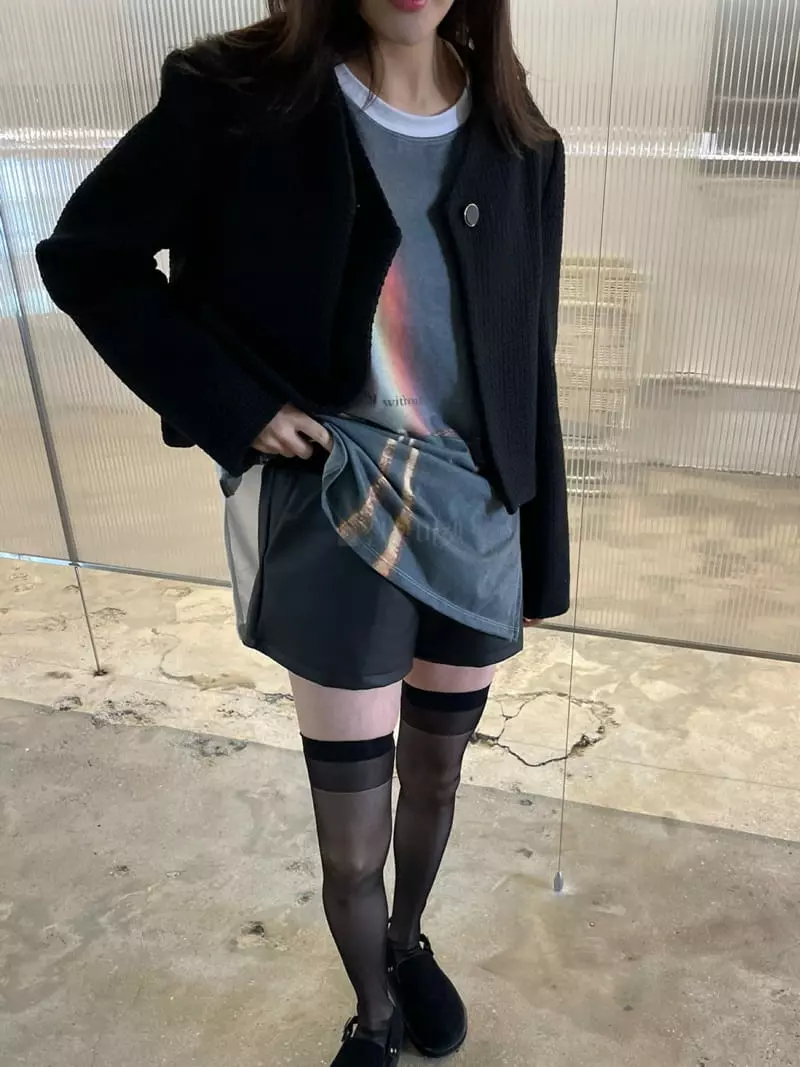 Rooof - Korean Women Fashion - #momslook - Tweed Double Jacket - 4