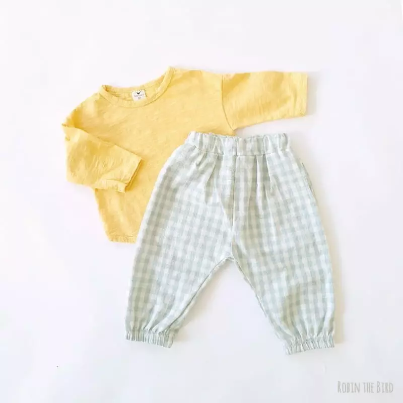Saerobin - Korean Children Fashion - #childofig - Check Jogger Pants - 2
