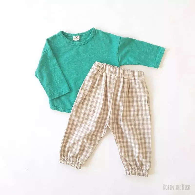Saerobin - Korean Children Fashion - #childrensboutique - Check Jogger Pants - 3
