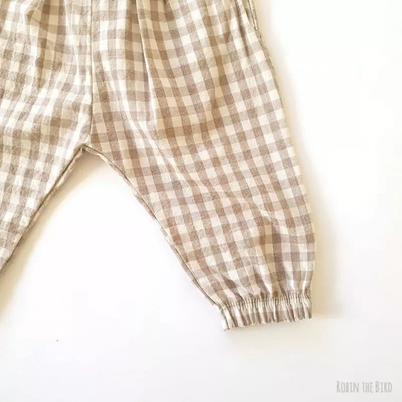 Saerobin - Korean Children Fashion - #childrensboutique - Check Jogger Pants - 4