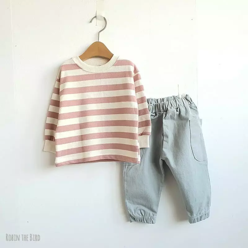 Saerobin - Korean Children Fashion - #discoveringself - Stripe Sweatshirt - 4