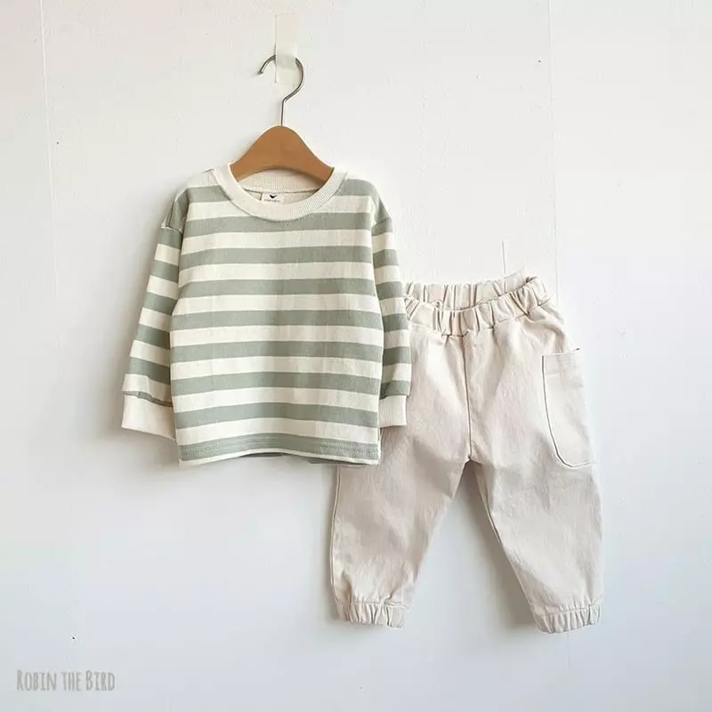 Saerobin - Korean Children Fashion - #kidsshorts - Stripe Sweatshirt - 5