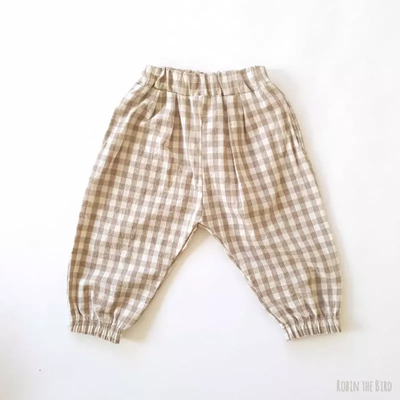 Saerobin - Korean Children Fashion - #kidsstore - Check Jogger Pants - 8