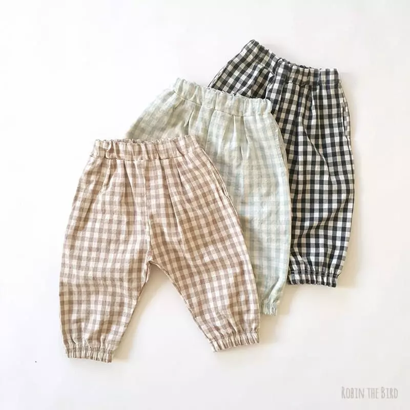 Saerobin - Korean Children Fashion - #kidzfashiontrend - Check Jogger Pants - 9