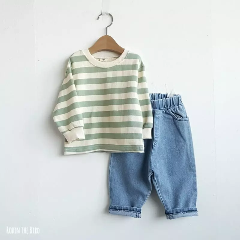 Saerobin - Korean Children Fashion - #kidzfashiontrend - Stripe Sweatshirt - 7