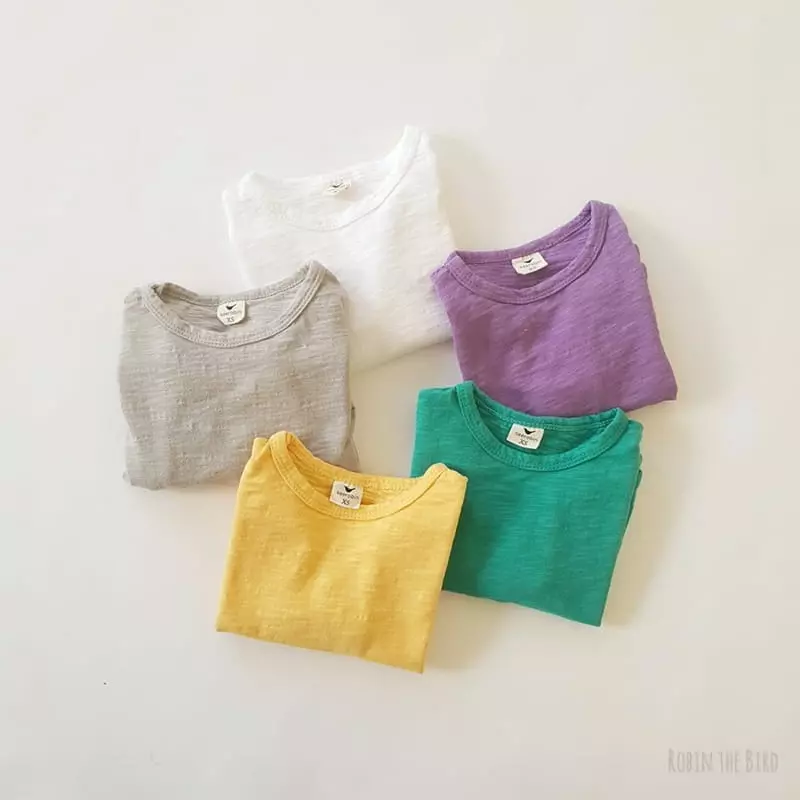 Saerobin - Korean Children Fashion - #toddlerclothing - Washing Slub Tee - 12