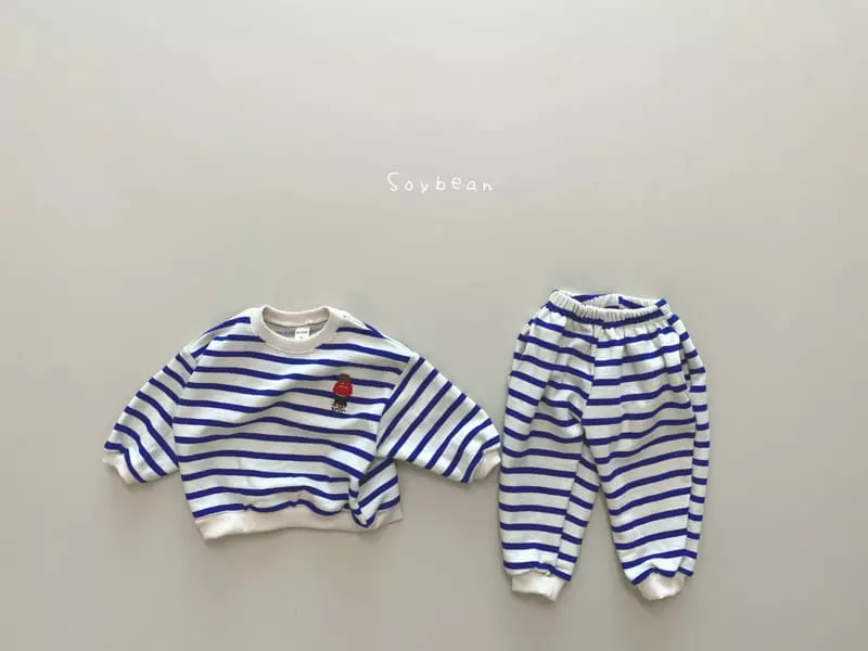 Soybean - Korean Children Fashion - #stylishchildhood - NYC Bear Stripes Top Bottom Set - 5
