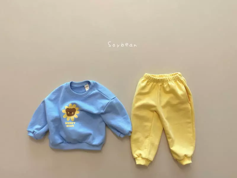 Soybean - Korean Children Fashion - #prettylittlegirls - Flower Bear Top Bottom Set - 4