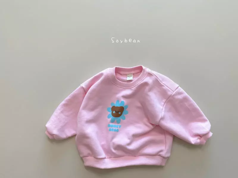 Soybean - Korean Children Fashion - #toddlerclothing - Flower Bear Top Bottom Set - 5