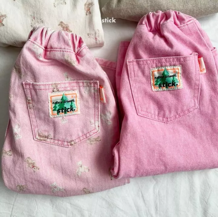 Stick - Korean Children Fashion - #childrensboutique - Peach Pants with Mom - 3