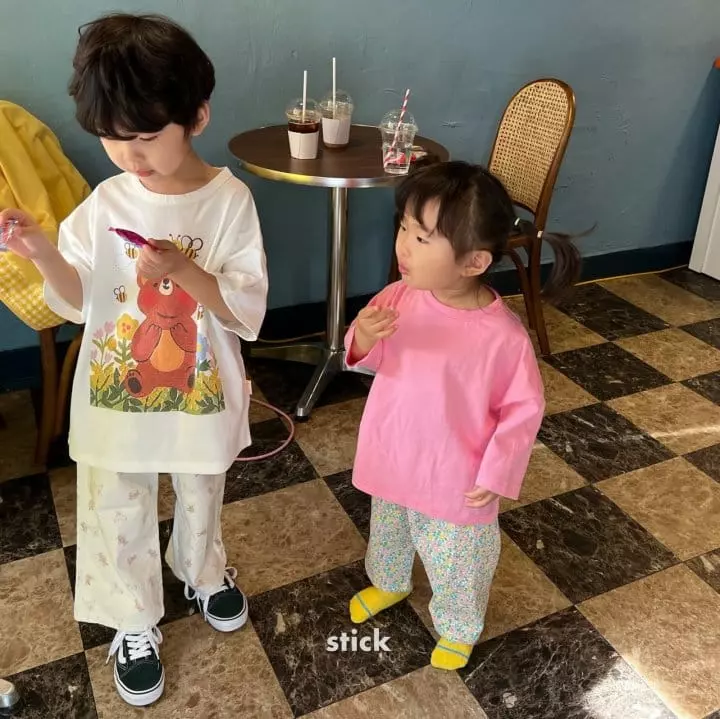 Stick - Korean Children Fashion - #littlefashionista - Color Boxy Tee with Mom - 12
