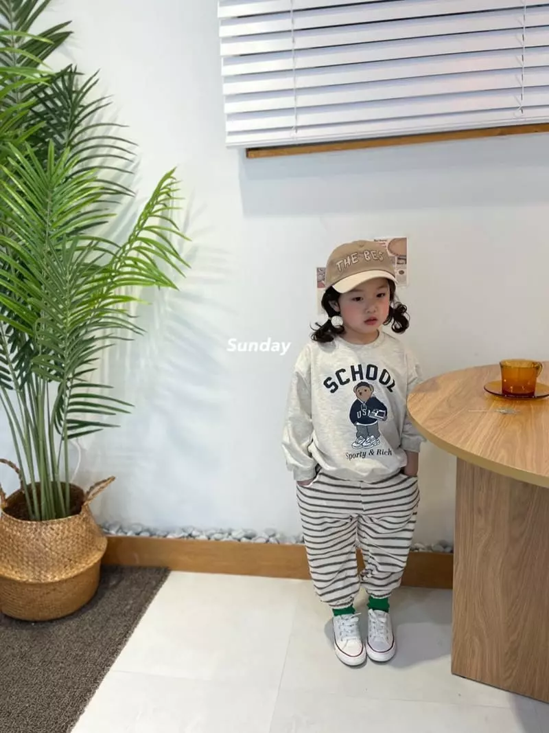 Sunday Closet - Korean Children Fashion - #minifashionista - Stripes Terry Pants - 8