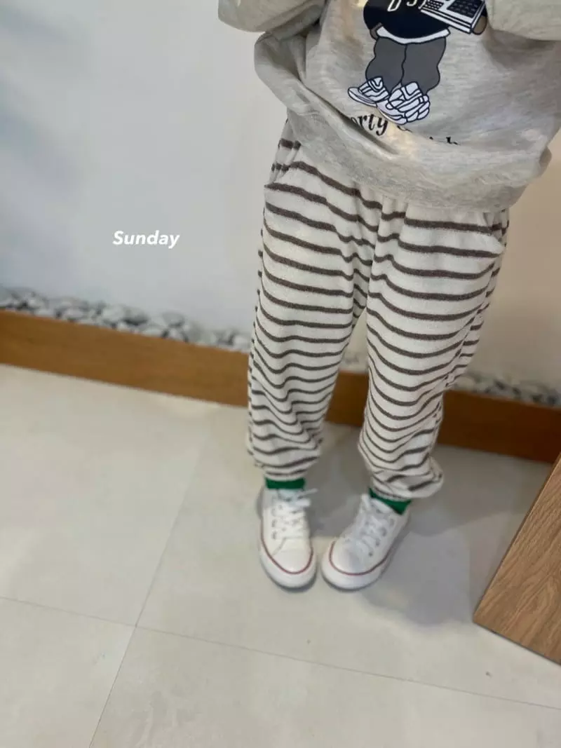Sunday Closet - Korean Children Fashion - #prettylittlegirls - Stripes Terry Pants - 9