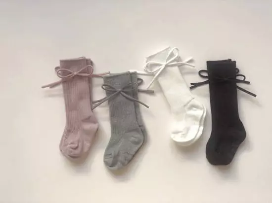 Teamand - Korean Children Fashion - #childofig - Bong Ribbon Knee Socks [set of 4] - 6
