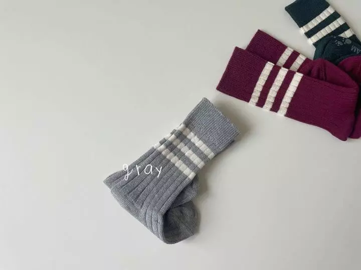 Teamand - Korean Children Fashion - #prettylittlegirls - Three Rib Knee Socks [set of 5] - 4