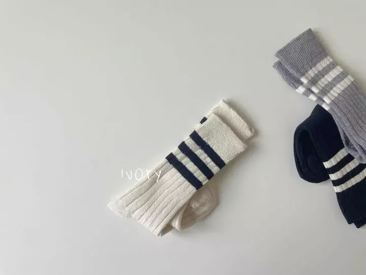 Teamand - Korean Children Fashion - #childofig - Three Rib Knee Socks [set of 5] - 5