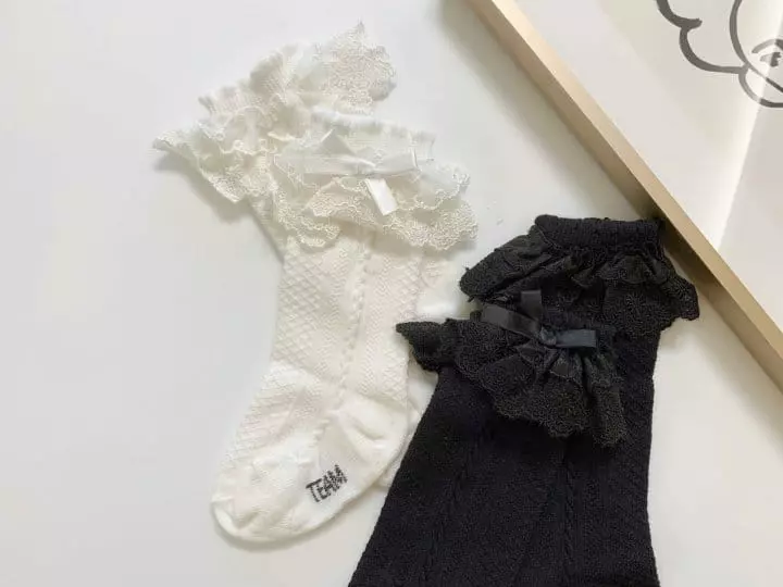 Teamand - Korean Children Fashion - #designkidswear - Twice Lace Knee Socks [set of 2] - 3
