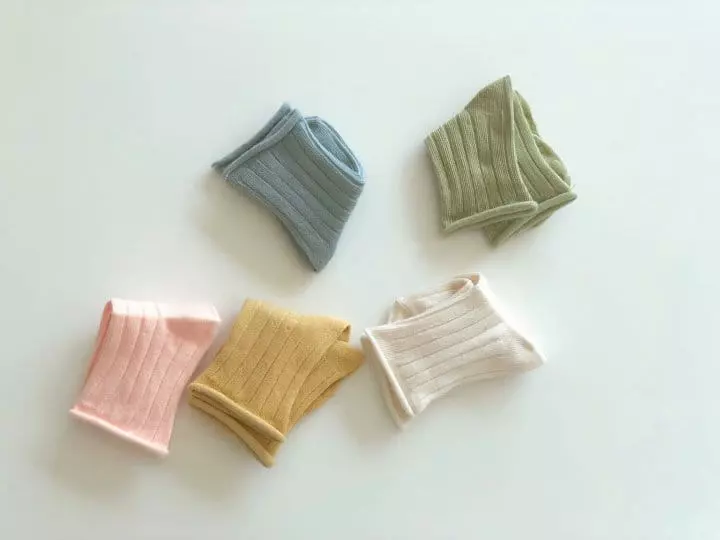 Teamand - Korean Children Fashion - #discoveringself - Bling Rib Dol Dol Socks [set of 5]