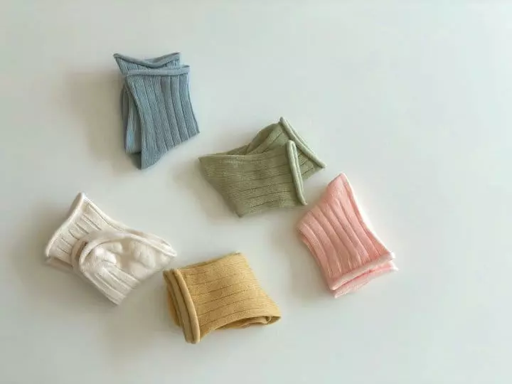 Teamand - Korean Children Fashion - #kidzfashiontrend - Bling Rib Dol Dol Socks [set of 5] - 5