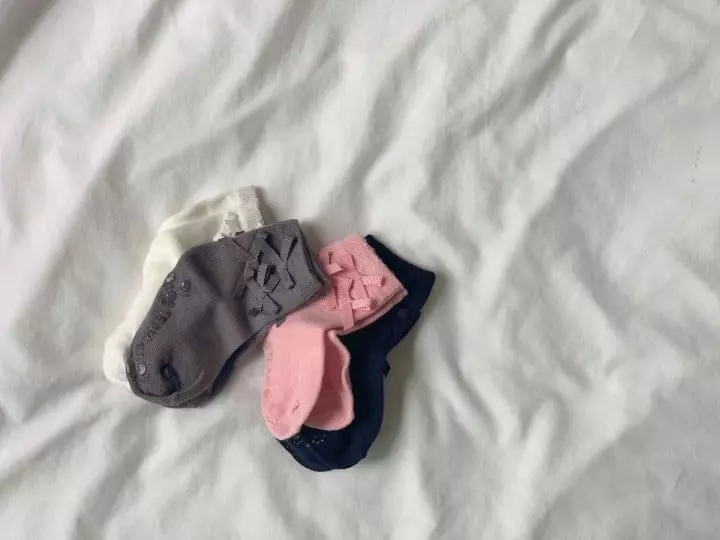 Teamand - Korean Children Fashion - #littlefashionista - Small Ribbon Socks [set of 4] - 6