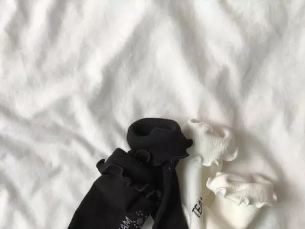 Teamand - Korean Children Fashion - #minifashionista - Black White Socks [set of 2]
