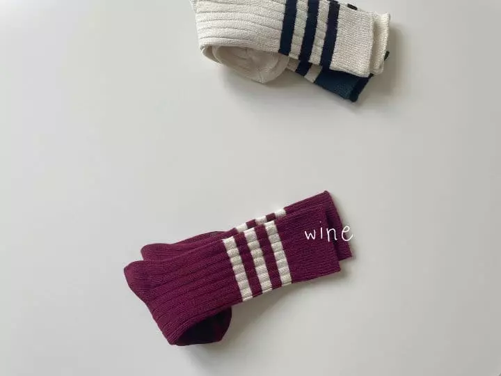 Teamand - Korean Children Fashion - #minifashionista - Three Rib Knee Socks [set of 5] - 2