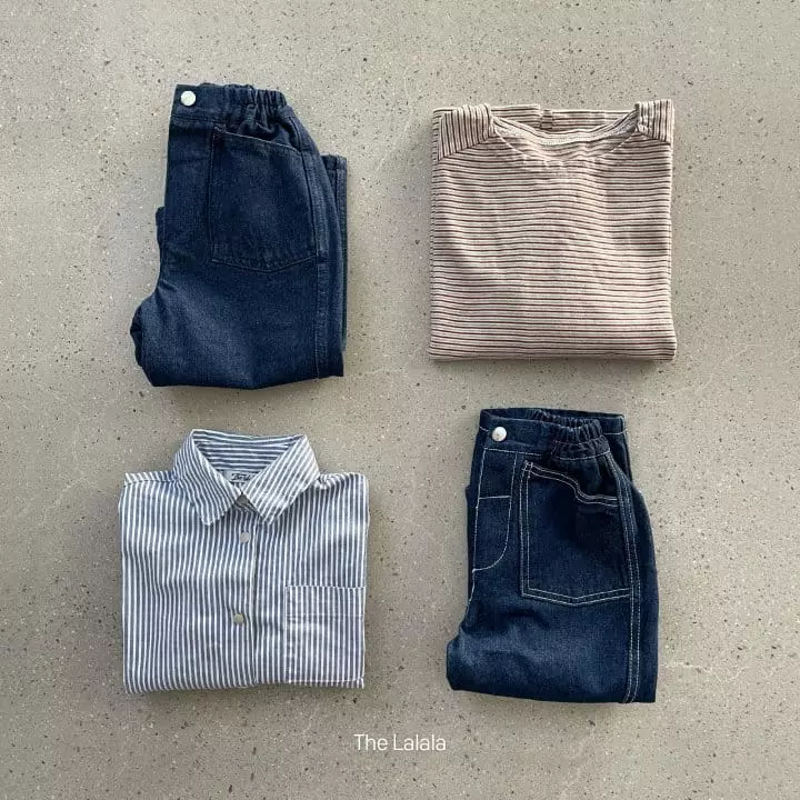 The Lalala - Korean Children Fashion - #stylishchildhood - Ten Slit Stripes Tee - 12