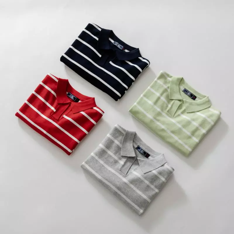 U & I - Korean Children Fashion - #childofig - Stripes Collar Knit Tee - 12